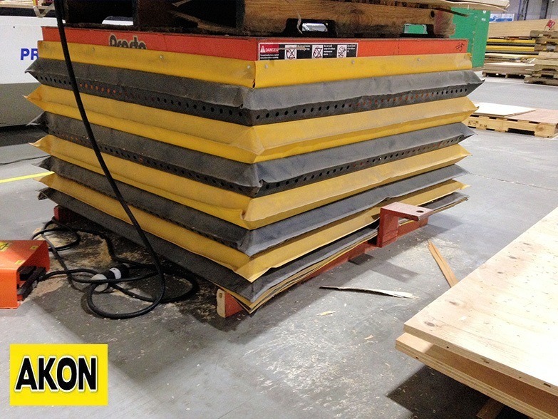 Lift Table Guards from AKON Skirting and Bellows