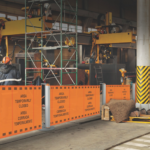 Safety screen with company logos